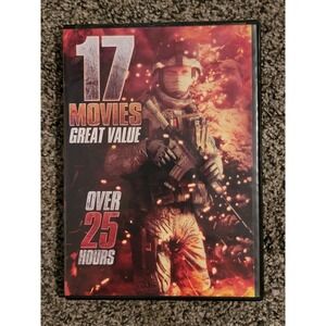 17 Movies 4 Disc Set Over 25 Hours War Action Thriller DVDs Great Value
